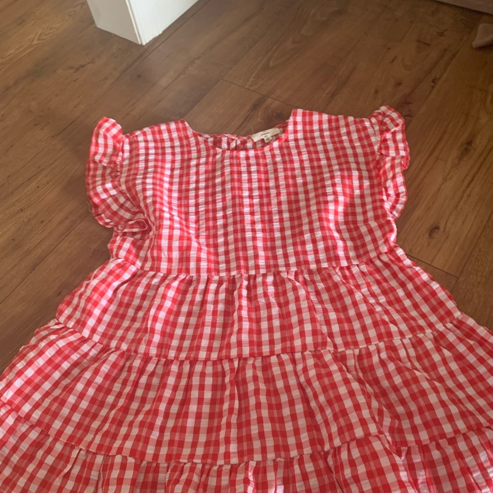 Entro Red and White Gingham Top